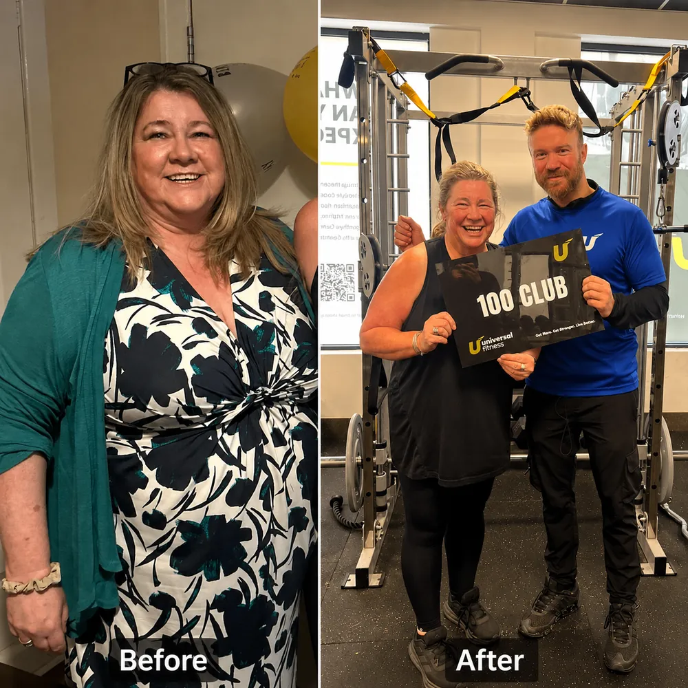 Sue Universal Fitness transformation, Telford