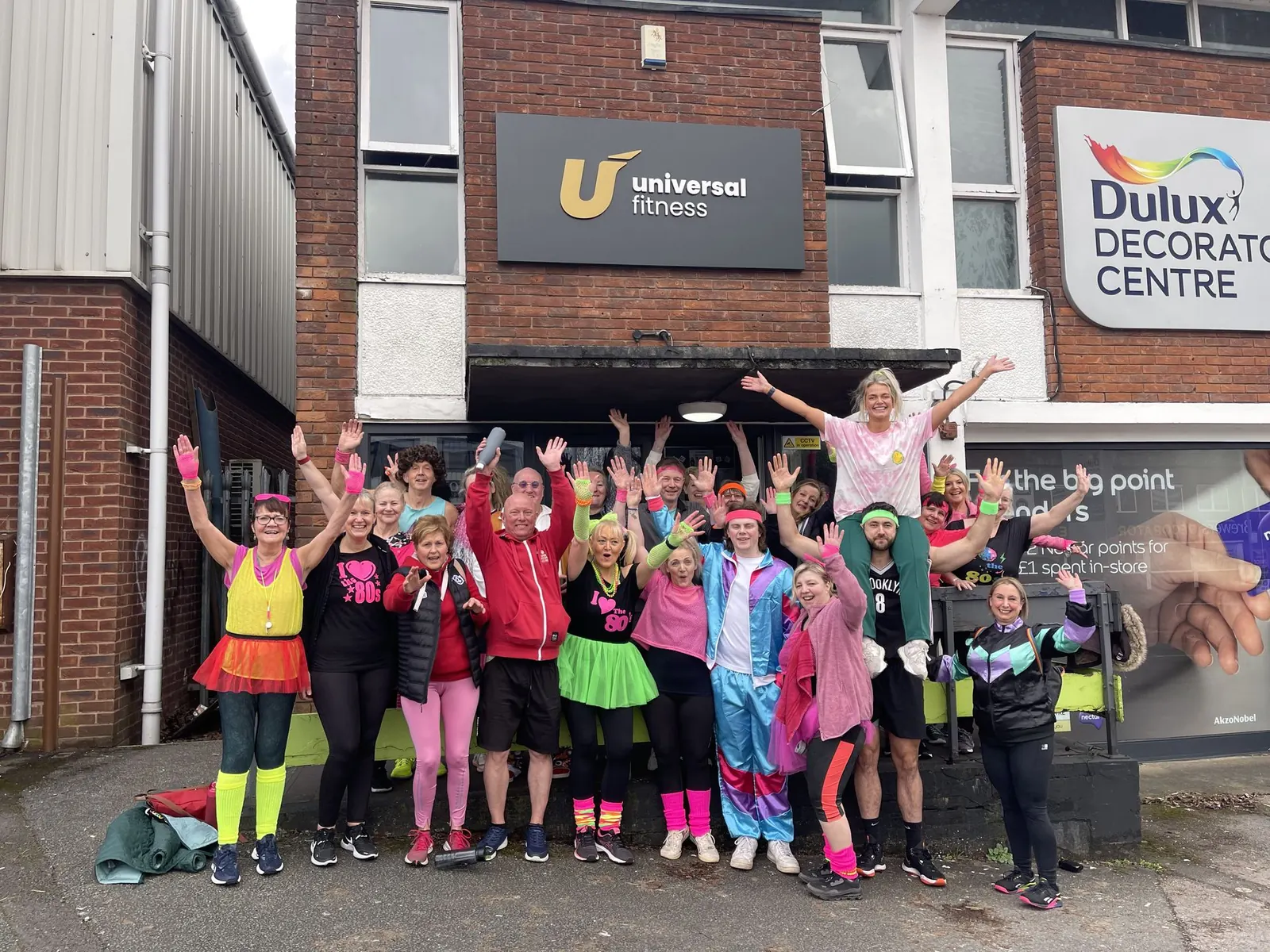 Large group of Universal Fitness members together in Telford